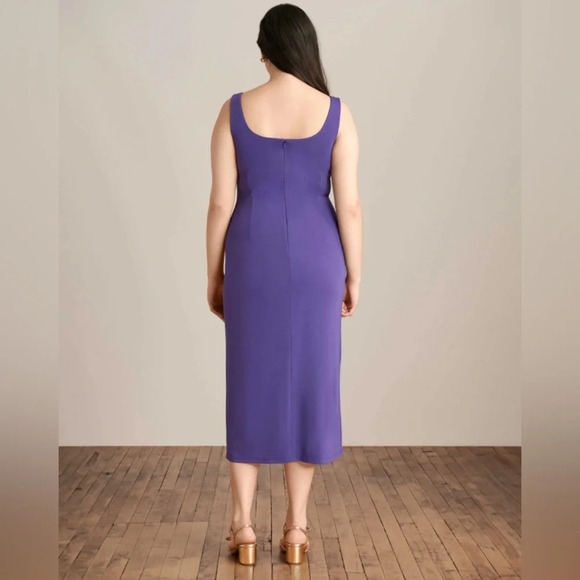 NWT Anne Klein Midi Faux Wrap Dress With Ring Hardware in Passion Purple XL - Picture 2 of 7